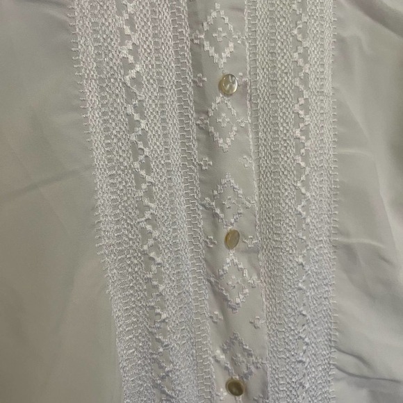 VINTAGE white fancy button down dress shirt M - Picture 10 of 12